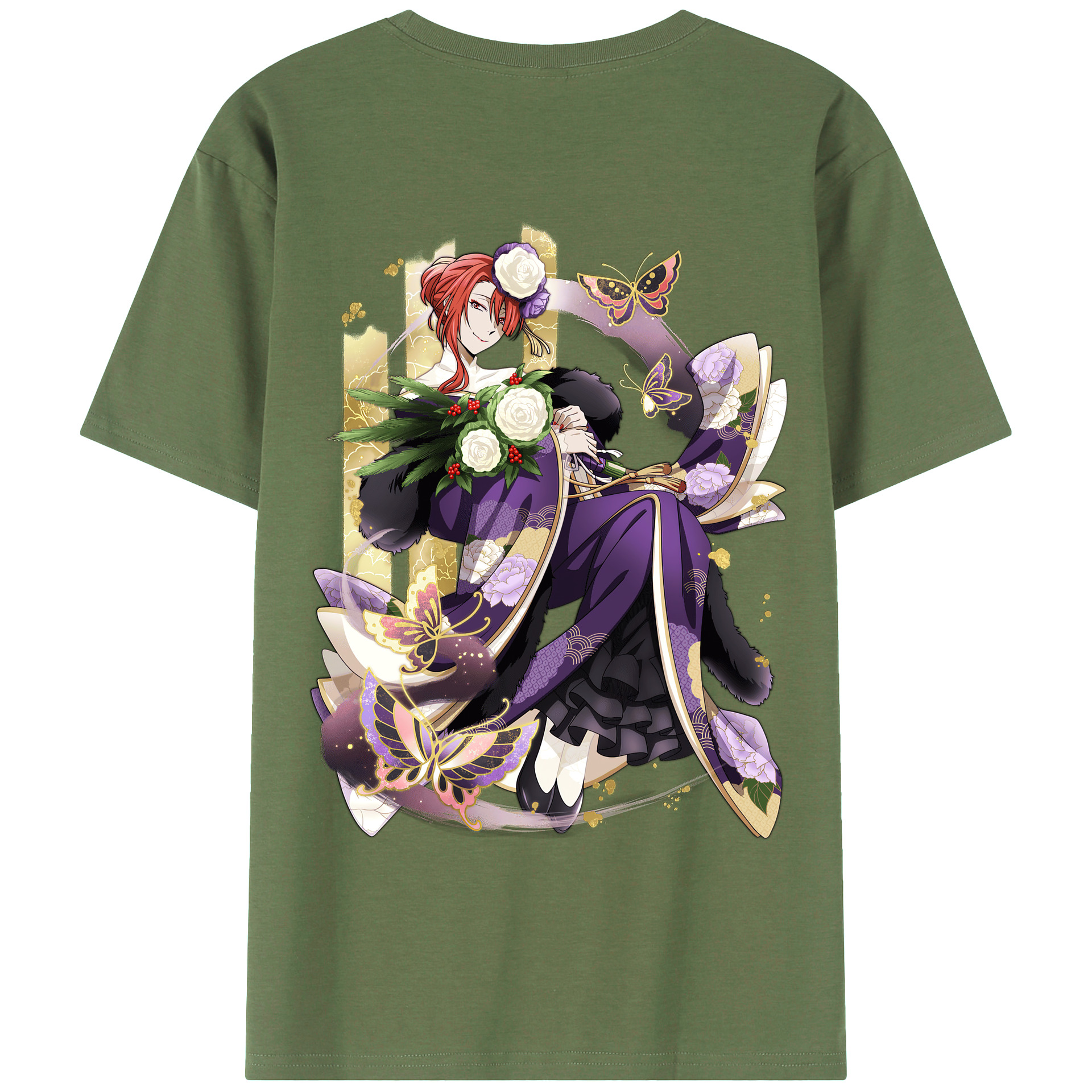 （画像用） 文豪ストレイドッグス Bungo Stray Dogs 綿100％ メンズ半袖Tシャツ（バックプリント） 通気性